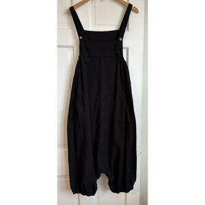 Linen Cotton Blend Market Jumper Lagenlook Boho Farmhouse Wide Leg Overalls